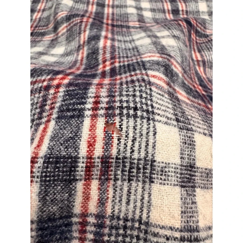 Pendleton Originals Mens Medium Wool Plaid Flannel Shirt Blue Red Cream Vintage